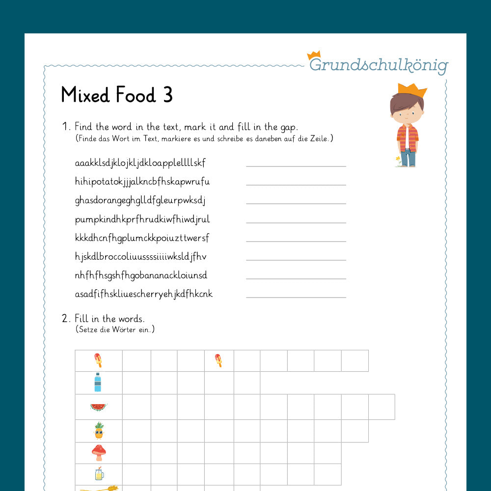 Königspaket: Mixed Food (Englisch 3. & 4. Klasse)