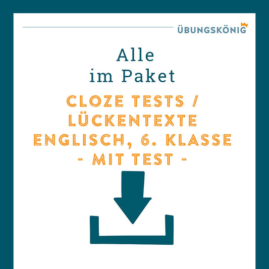 Premium package: Cloze tests (English, 6th grade) – including test!