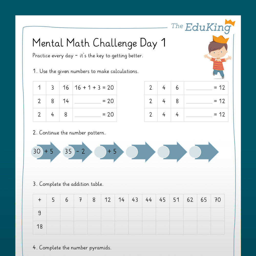 EduKing: 14 Day Mental Math Challenge (Math, Grade 2)