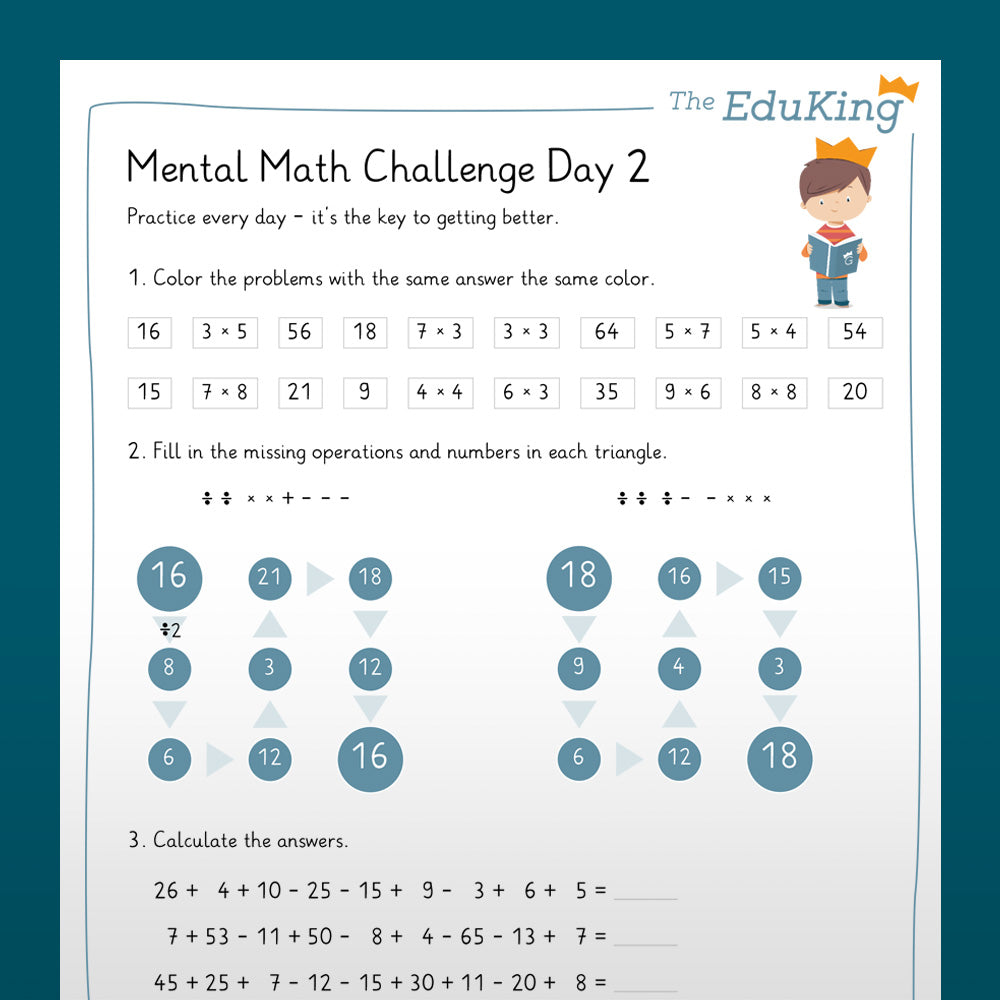 EduKing: 14 Day Mental Math Challenge (Math, Grade 2)