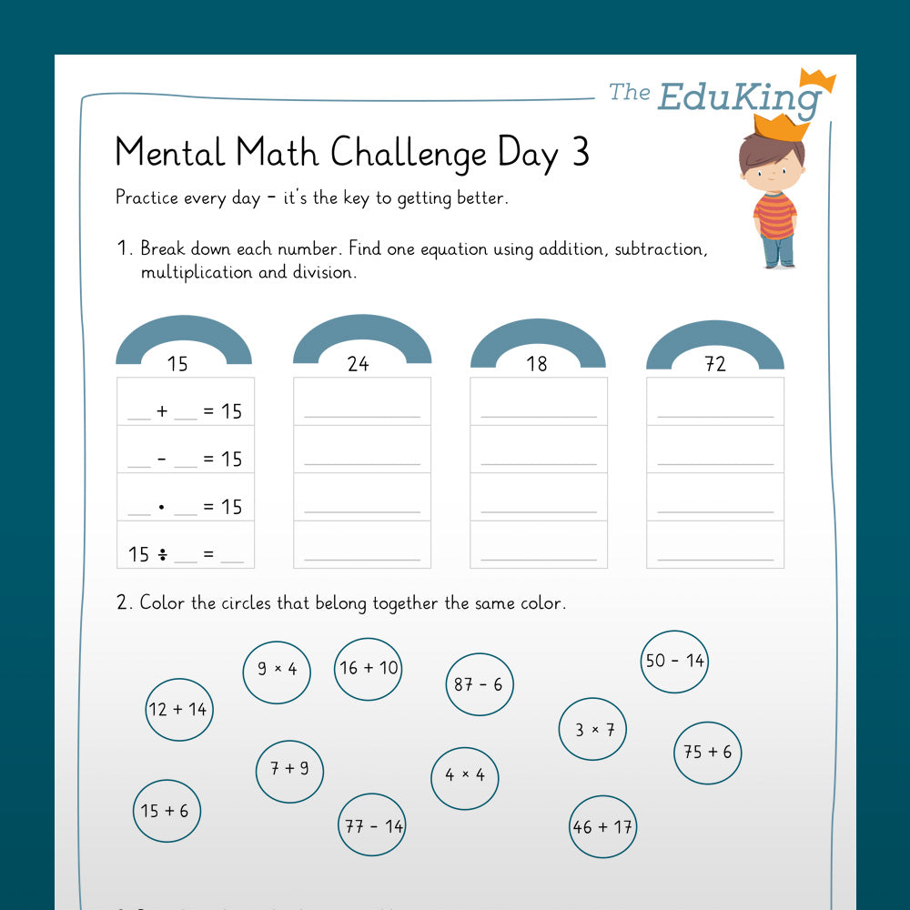 EduKing: 14 Day Mental Math Challenge (Math, Grade 2)
