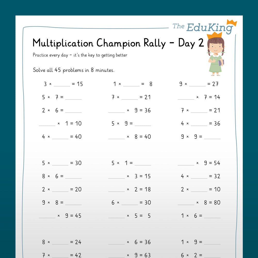 EduKing: 1x1 Multiplication Champion Rally (Math, Grade 2 & 3)