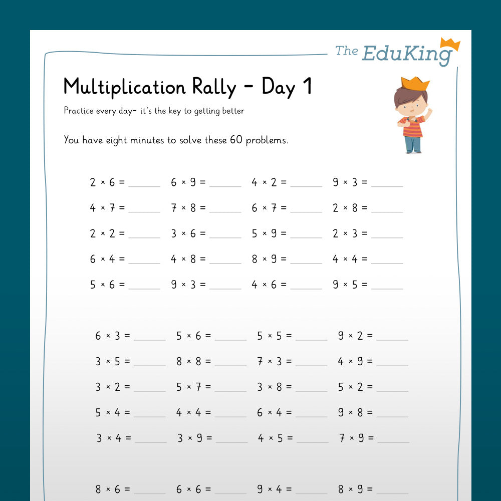 EduKing: 1x1 Multiplication Rally (Math, Grade 2 & 3)