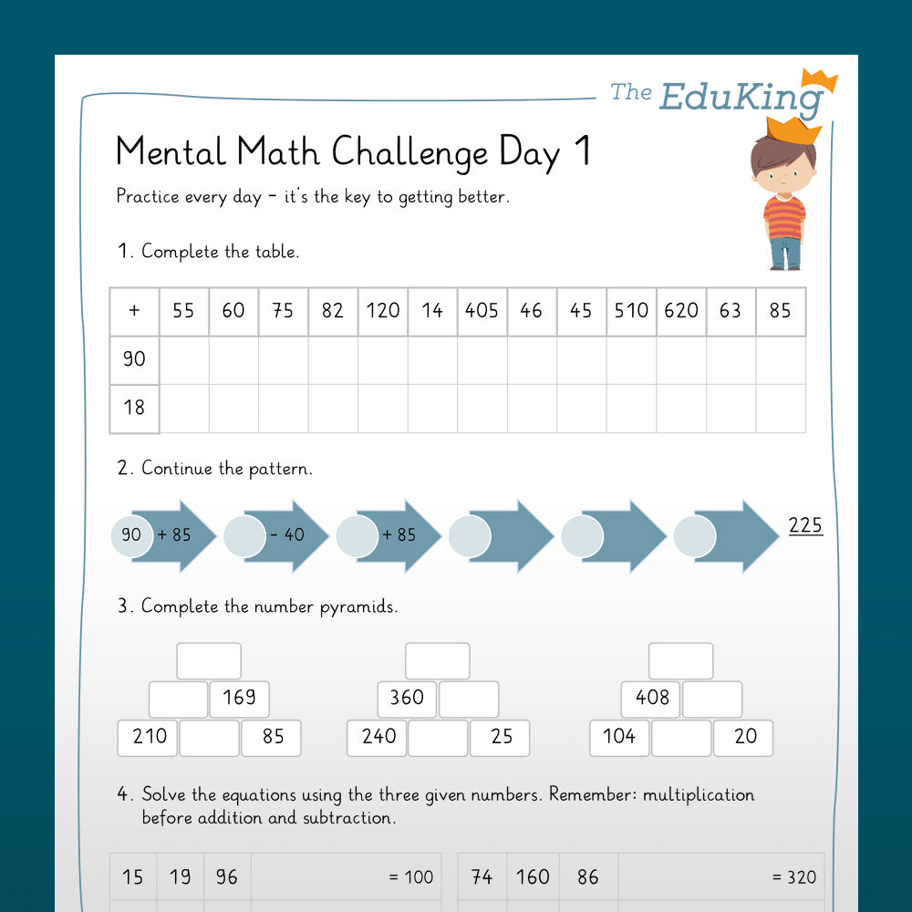 EduKing: 14 Day Mental Math Challenge (Math, Grade 3)
