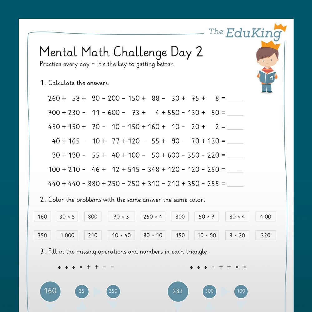 EduKing: 14 Day Mental Math Challenge (Math, Grade 3)