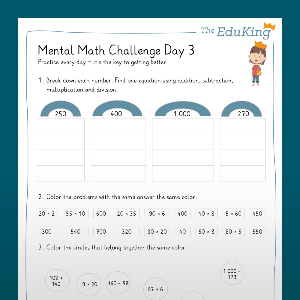 EduKing: 14 Day Mental Math Challenge (Math, Grade 3)
