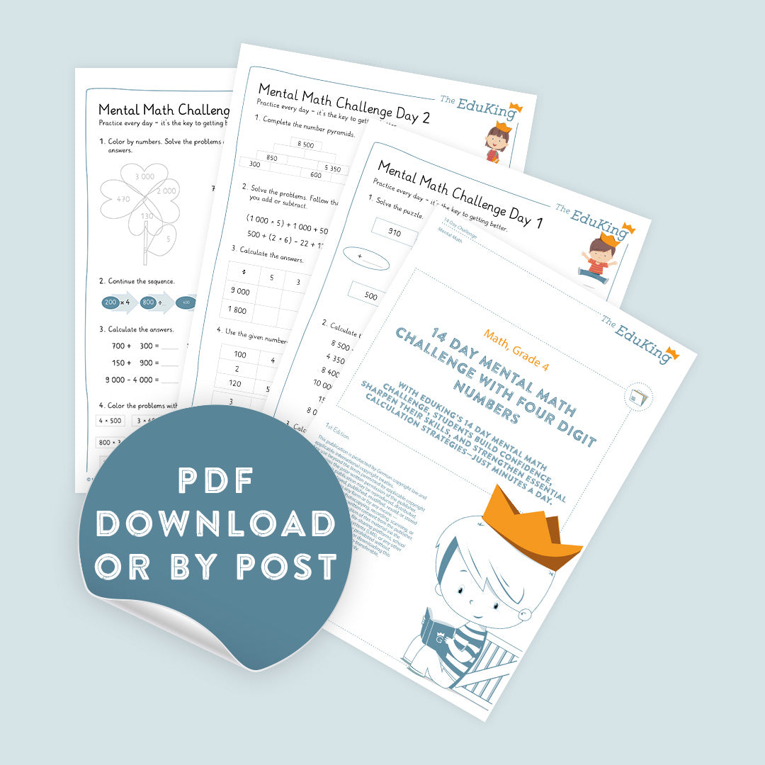 EduKing: Mental Math Challenges with 4 Digit Numbers (Math, Grade 4)