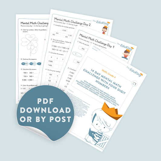 EduKing: Mental Math Challenges with 4 Digit Numbers (Math, Grade 4)