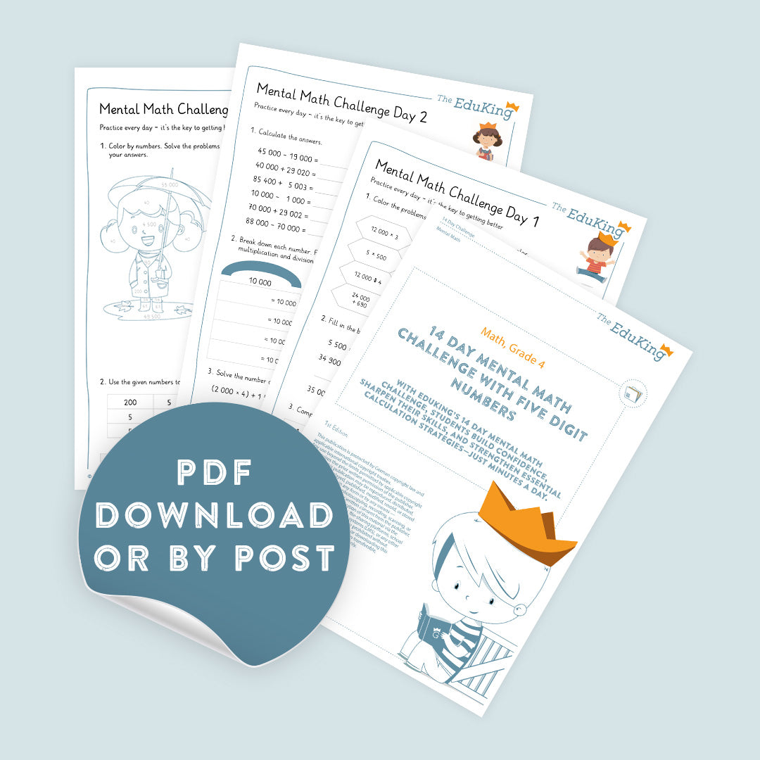 EduKing: Mental Math Challenges with 5 Digit Numbers (Math, Grade 4)