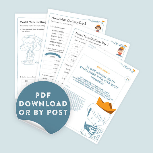 EduKing: Mental Math Challenges with 5 Digit Numbers (Math, Grade 4)