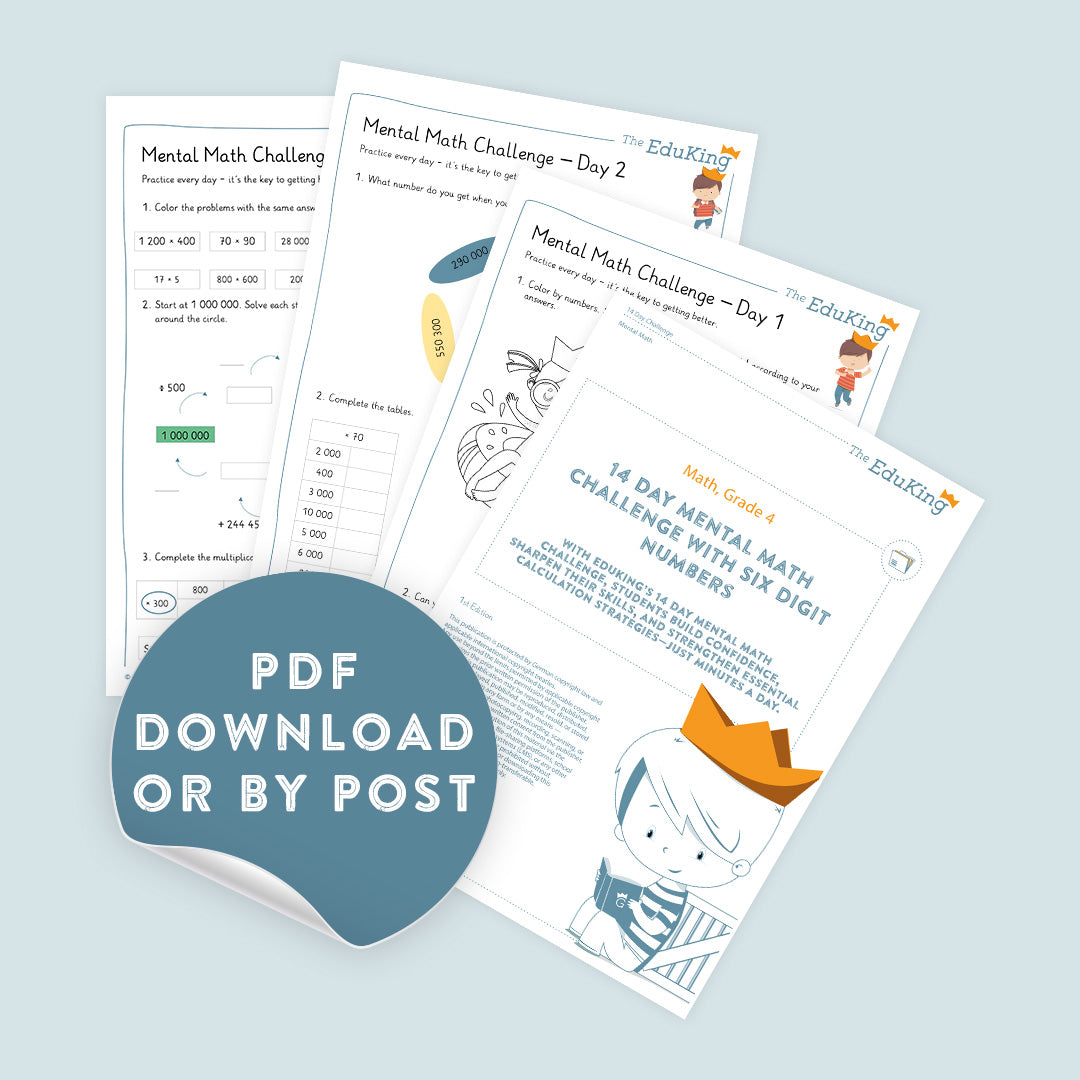 EduKing: Mental Math Challenges with 6 Digit Numbers (Math, Grade 4)