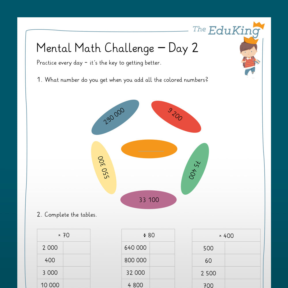 EduKing: Mental Math Challenges with 6 Digit Numbers (Math, Grade 4)