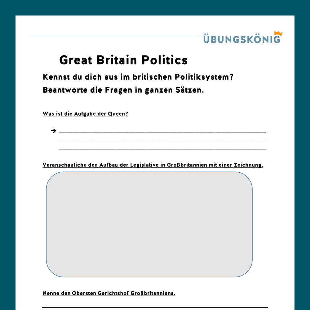 Königspaket: Englisch, System Großbritanien (Politik)