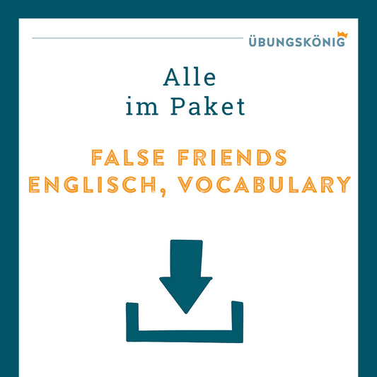 King package: "False Friends" (English, Vocabulary) + overview table