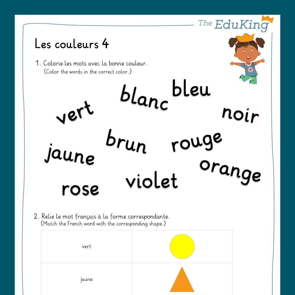 Master Bundle: les couleurs / the colors (French for Elementary School)