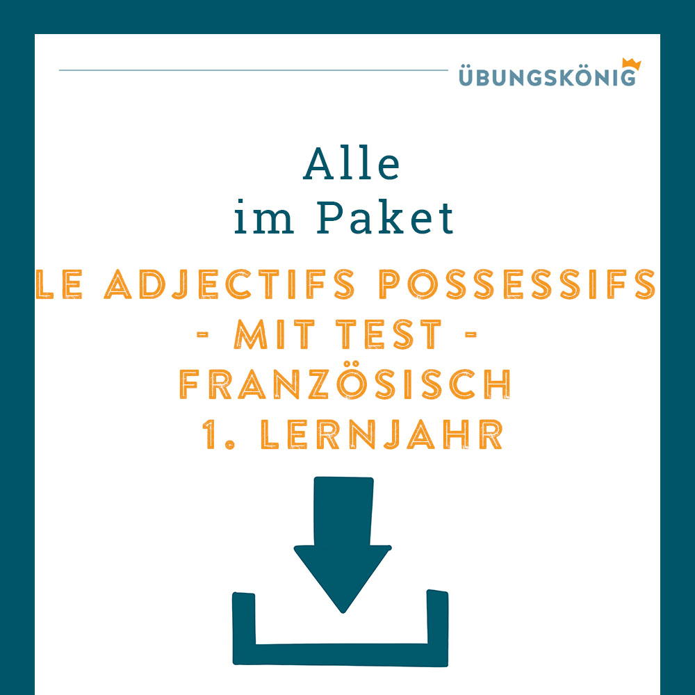 Königspaket: Possesivpronomen - Le adjectifs possessifs (Französisch, 1. Lernjahr) - inklusive Test!