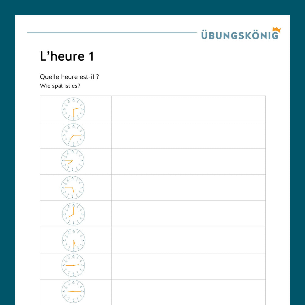 Königspaket: Uhrzeit - L'heure (Französisch, 1. Lernjahr) - inklusive Test!