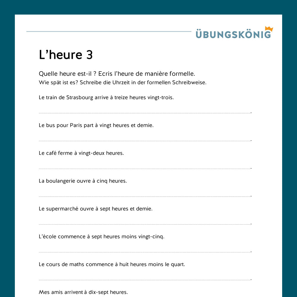 Königspaket: Uhrzeit - L'heure (Französisch, 1. Lernjahr) - inklusive Test!