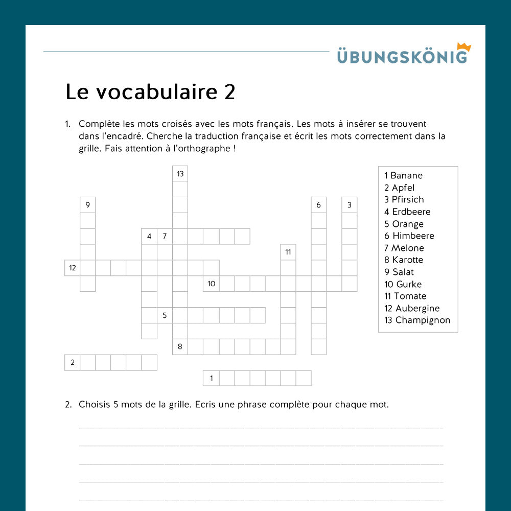 Königspaket: Vokabeltraining - vocabulaire (Französisch, 2. Lernjahr) - inklusive Test