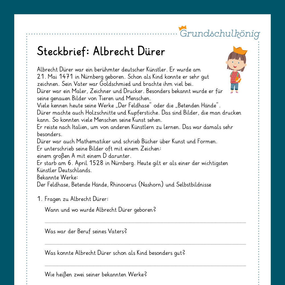 Königpaket: Berühmte Künstler - Teil I (Kunst)