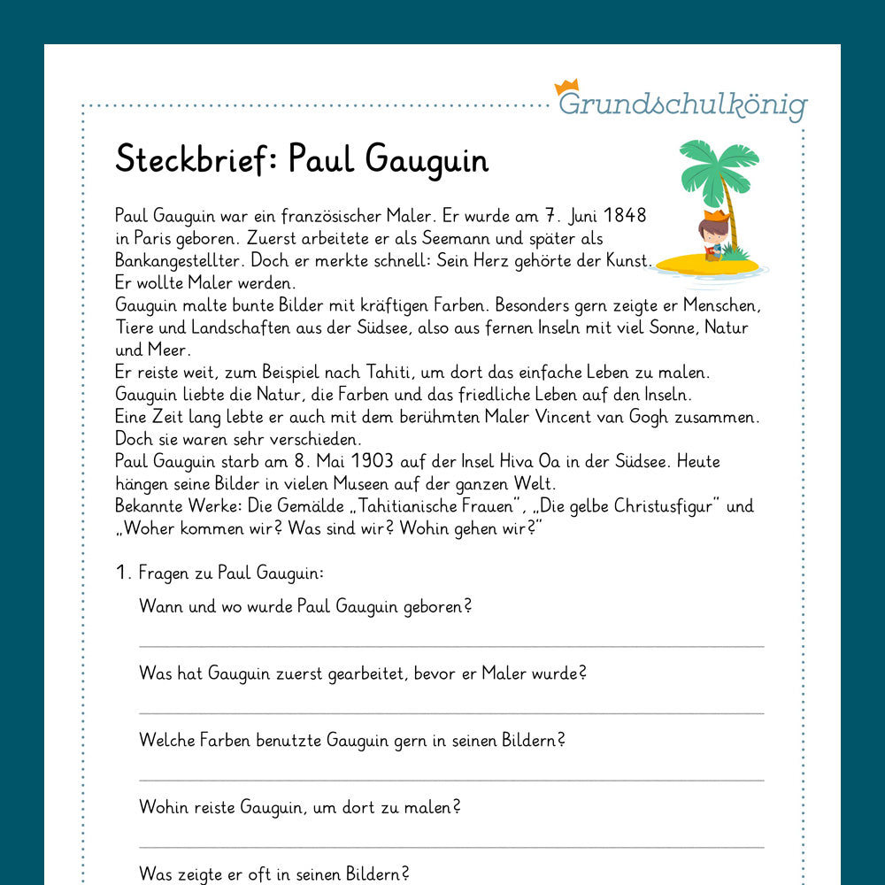 Königpaket: Berühmte Künstler - Teil I (Kunst)