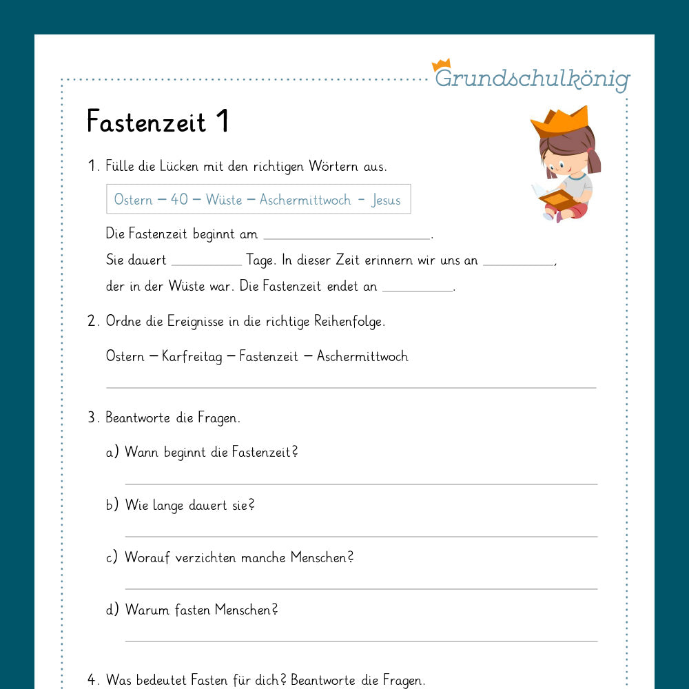 Königspaket: Fastenzeit (Religion) - inkluslive Test