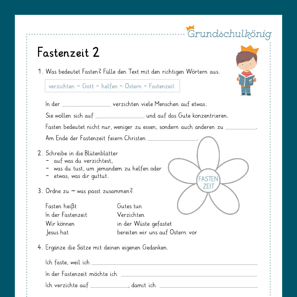 Königspaket: Fastenzeit (Religion) - inkluslive Test