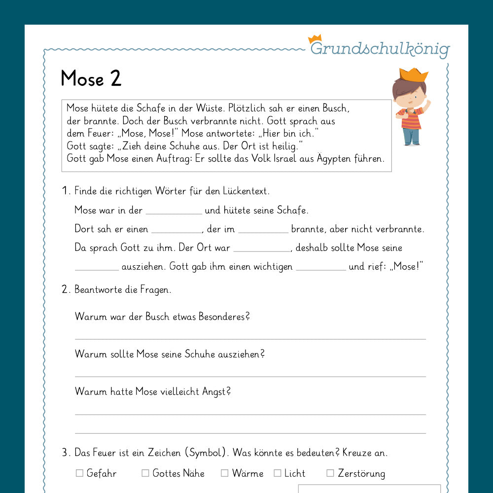 Königspaket: Mose (Religionsunterricht) - inklusive Test