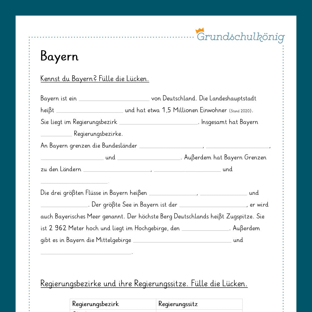 King's Package: Bavaria (General Knowledge, 3rd &amp; 4th grade)