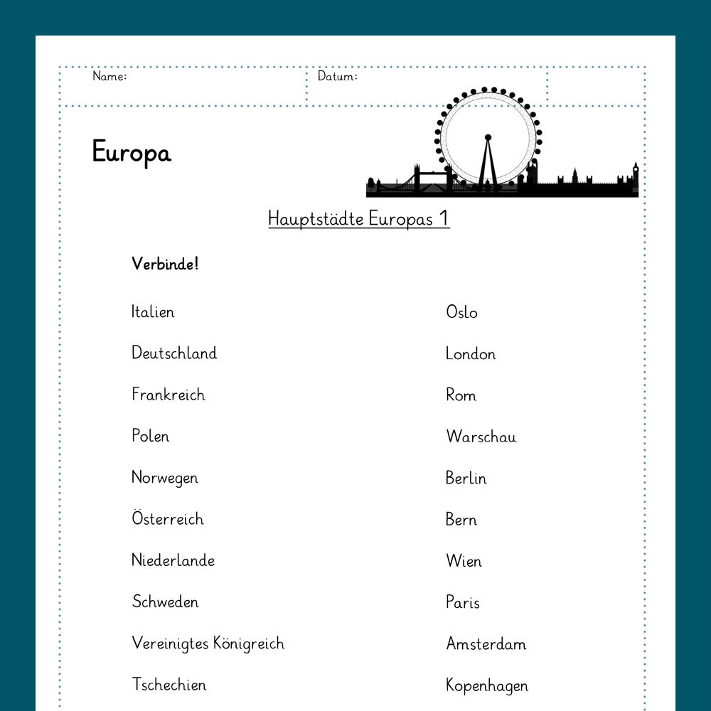 Königspaket: Europa - Länder & Hauptstädte (Sachkunde, 3. & 4. Klasse)