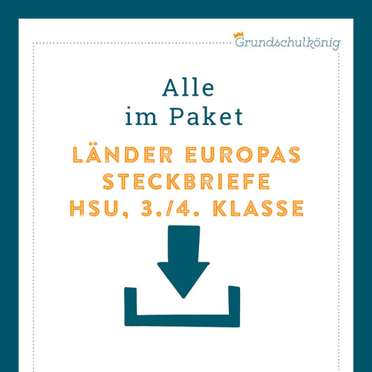 King's Package: Europe - Countries - Fact Sheets (General Knowledge, 3rd &amp; 4th Grade)