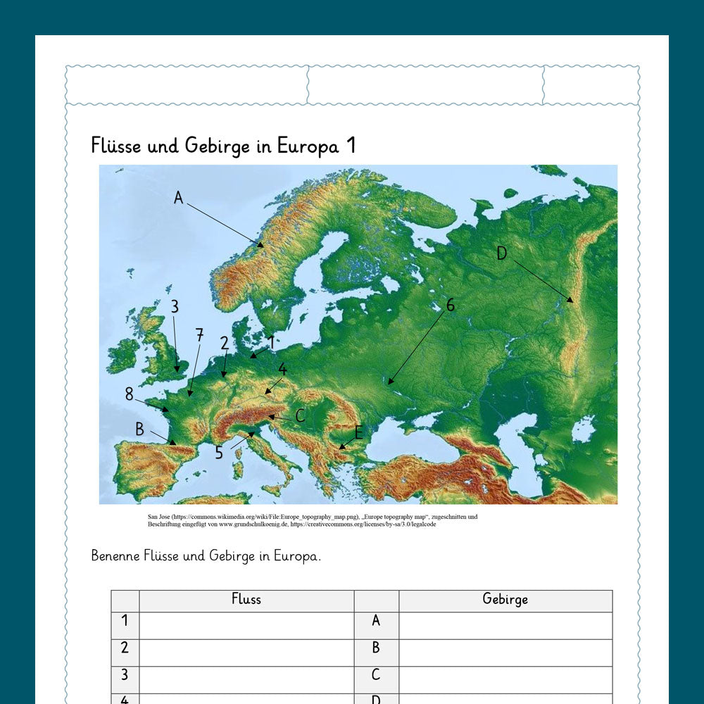 King's Package: Europe - Rivers &amp; Mountains (General Knowledge, 3rd &amp; 4th grade)