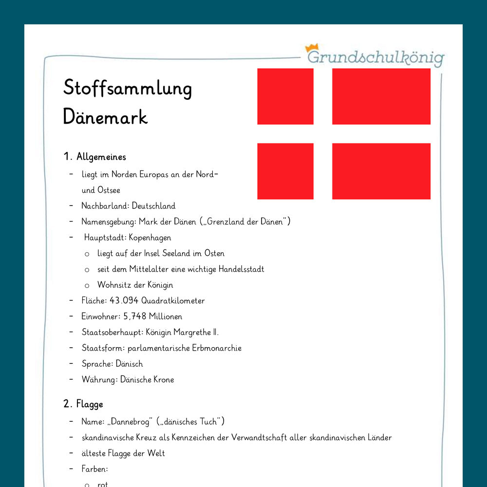 King's Package: Germany - Neighboring Countries - Fact Sheets (General Knowledge, 3rd &amp; 4th Grade)