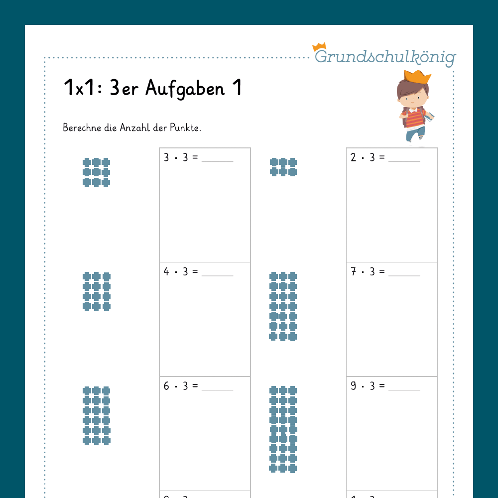Königspaket: 3er 1x1 (Mathe, 2. Klasse) - inklusive Test
