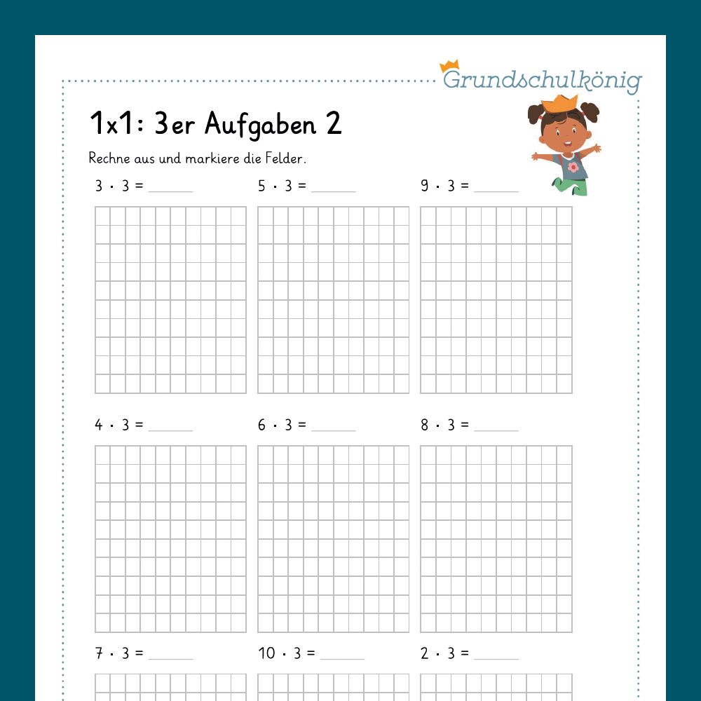 Königspaket: 3er 1x1 (Mathe, 2. Klasse) - inklusive Test
