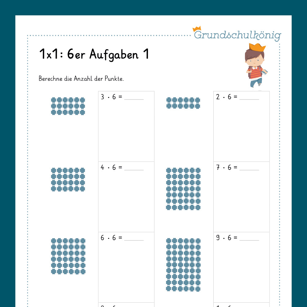 Königspaket: 6er 1x1 (Mathe, 2. Klasse) - inklusive Test