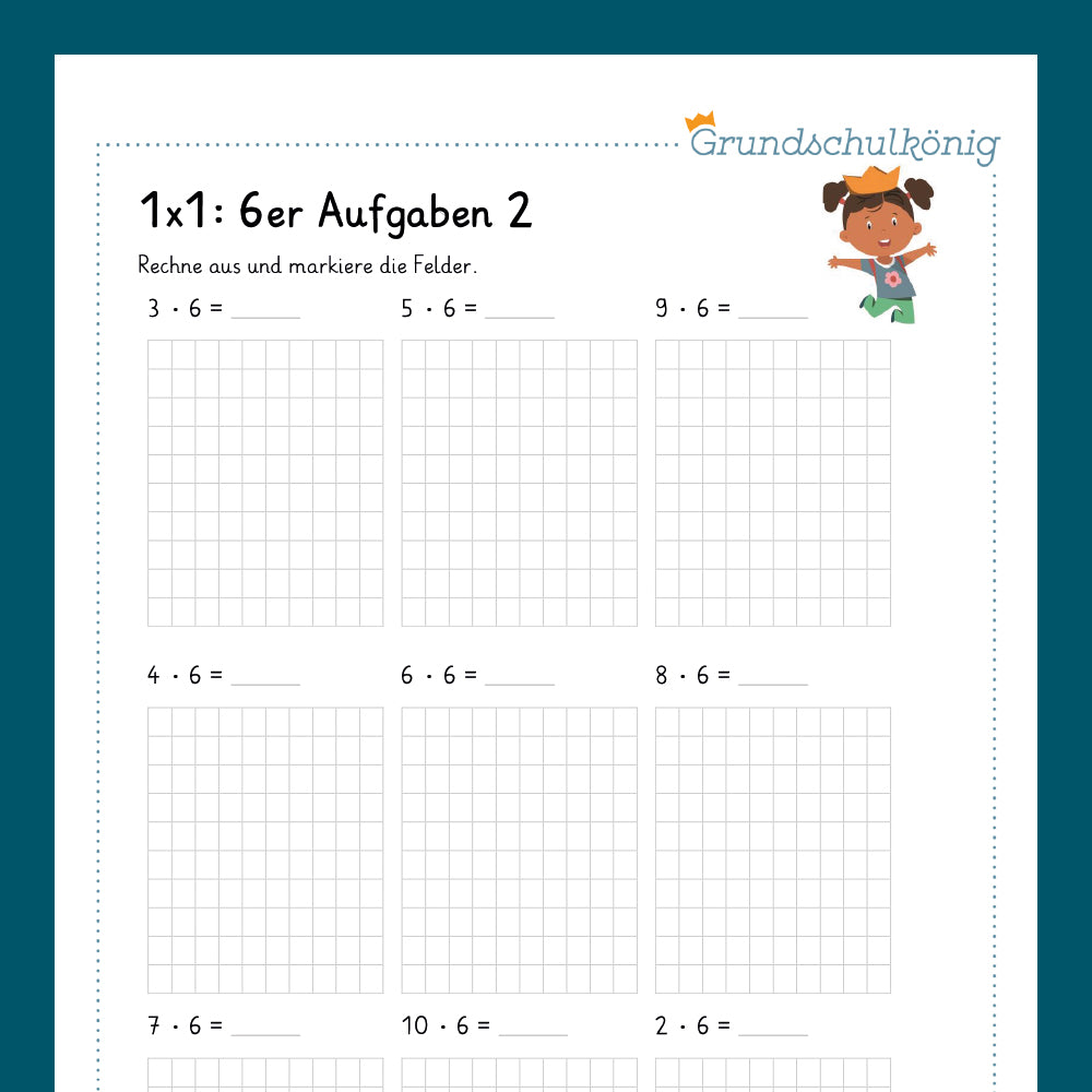 Königspaket: 6er 1x1 (Mathe, 2. Klasse) - inklusive Test