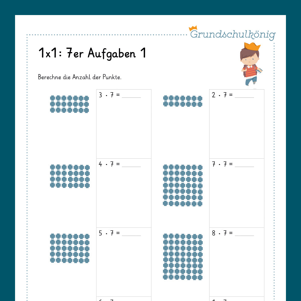 Königspaket: 7er 1x1 (Mathe, 2. Klasse) - inklusive Test