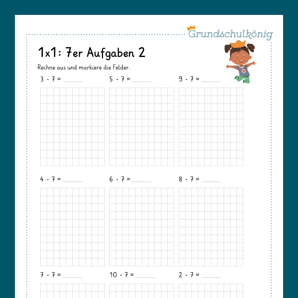 Königspaket: 7er 1x1 (Mathe, 2. Klasse) - inklusive Test
