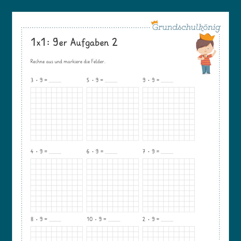 Königspaket: 9er 1x1 (Mathe, 2. Klasse) - inklusive Test