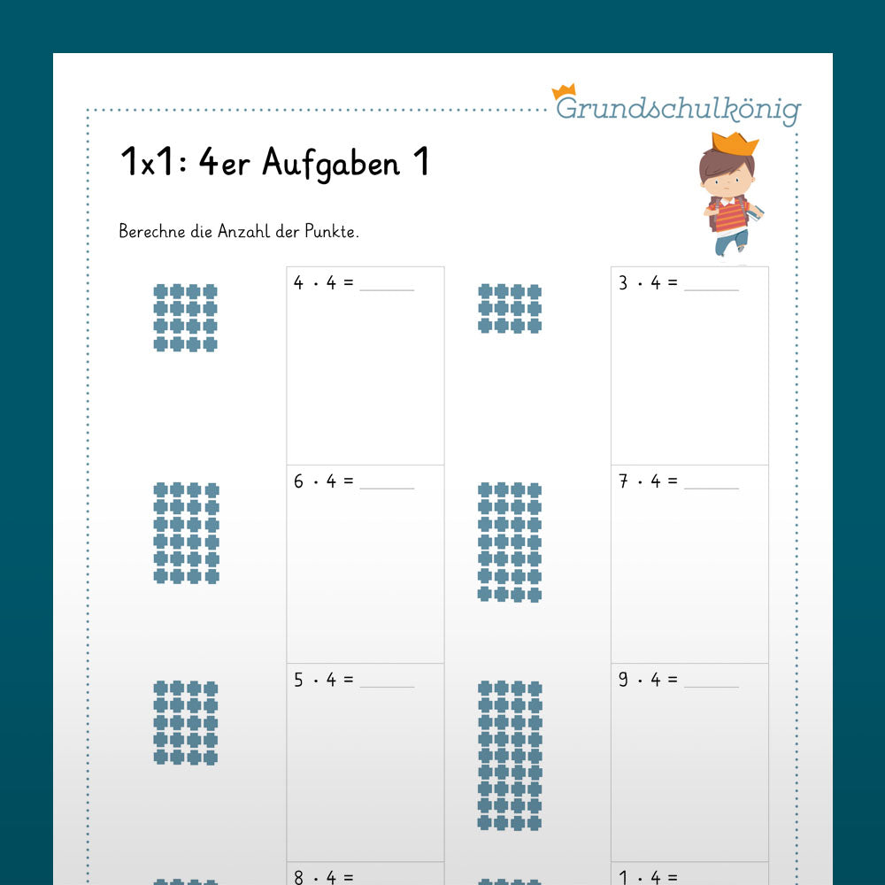 Königspaket: 4er 1x1 (Mathe, 2. Klasse) - inklusive Test