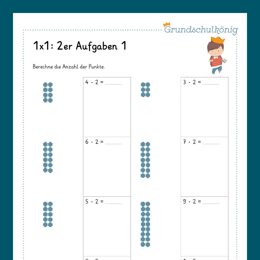 Königspaket: 2er 1x1 (Mathe, 2. Klasse) - inklusive Test