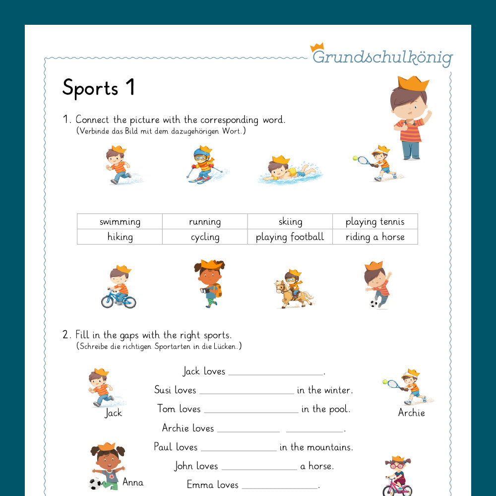 Königspaket: Sports - Sportarten (Englisch 3. & 4. Klasse)