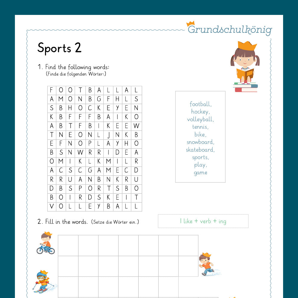 Königspaket: Sports - Sportarten (Englisch 3. & 4. Klasse)