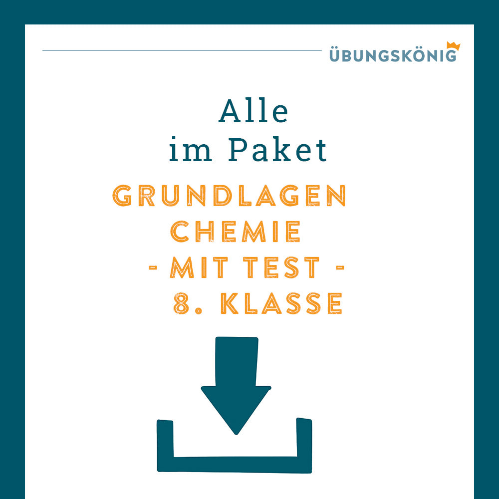 Königspaket: Grundlagen der Chemie (Chemie, 8. Klasse) - inklusive Test