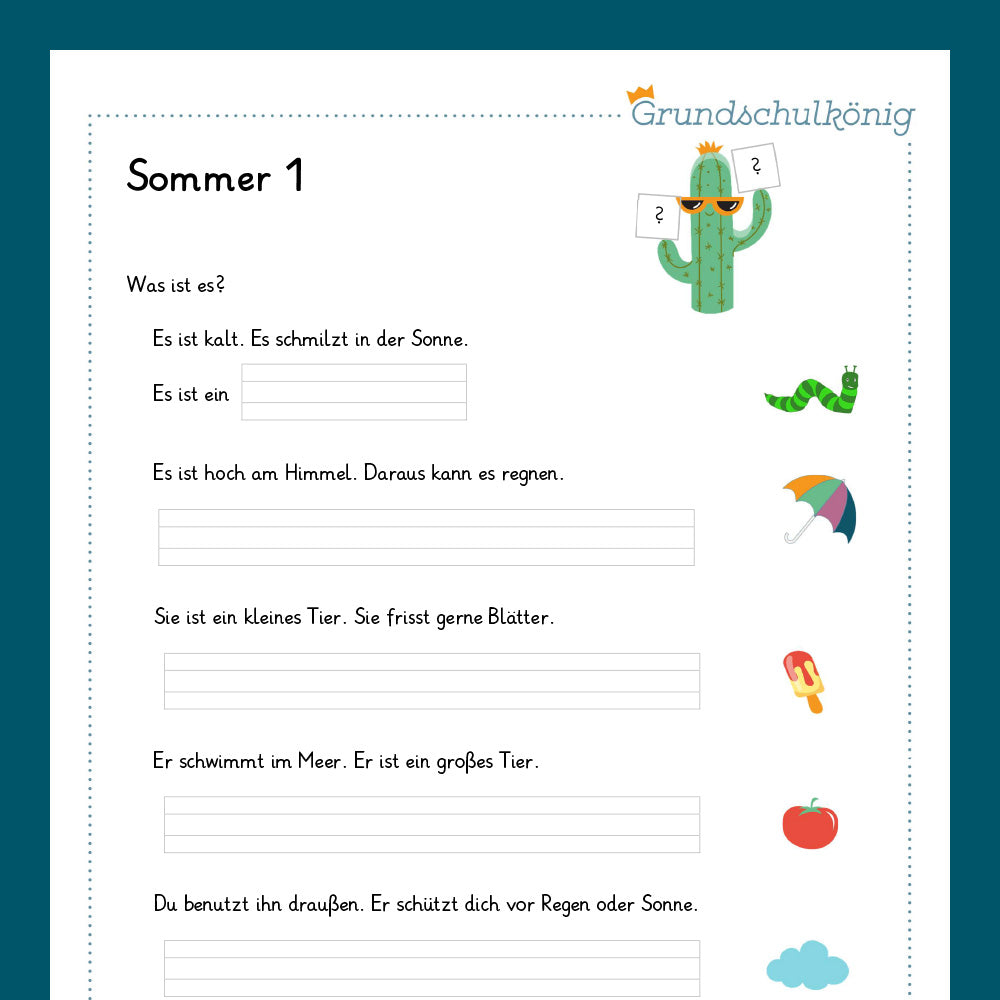 Königspaket: Sommer - Deutsch (1. Klasse)