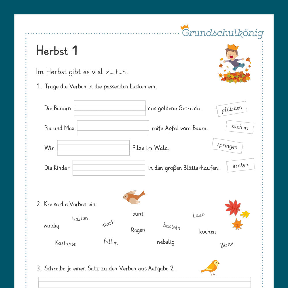 Königspaket: Herbst - Deutsch (2. Klasse)