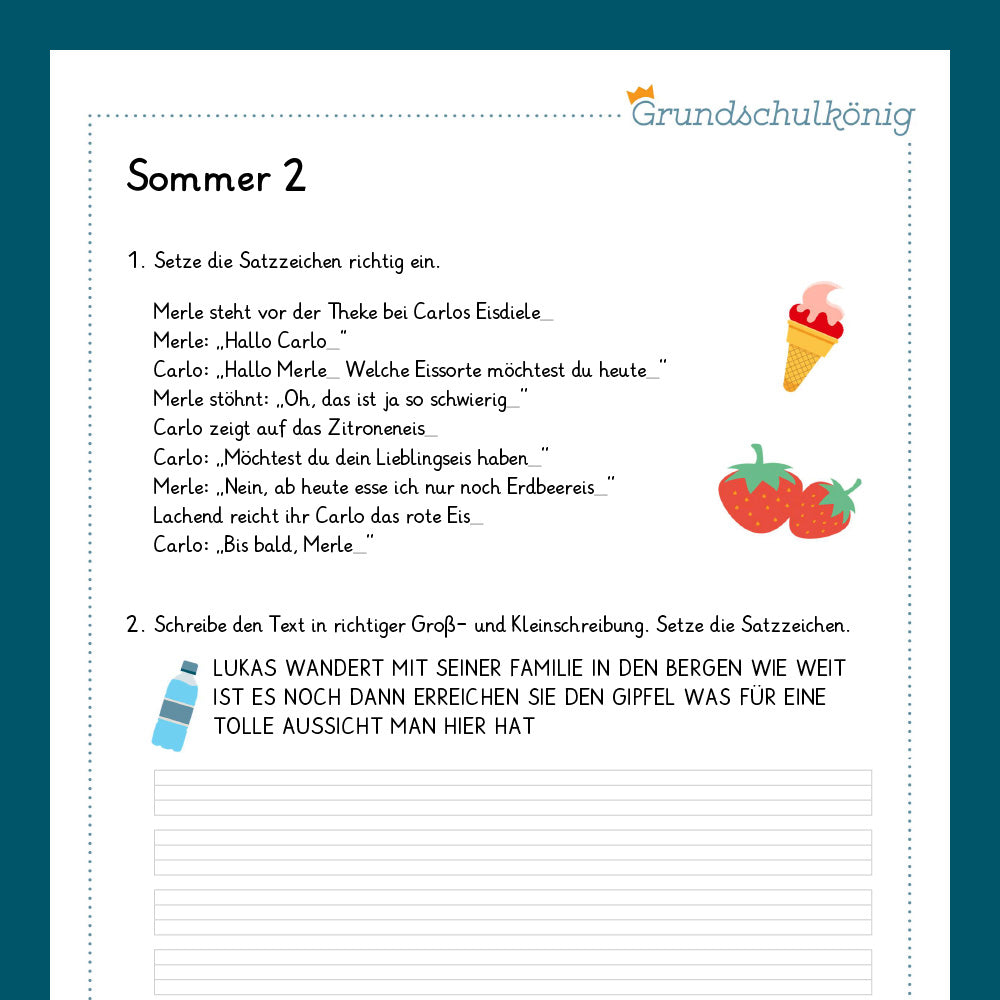 Königspaket: Sommer - Deutsch (2. Klasse)