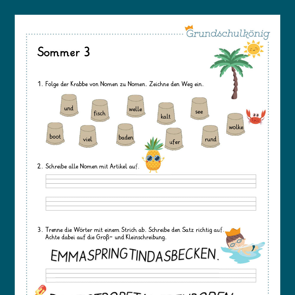 Königspaket: Sommer - Deutsch (2. Klasse)