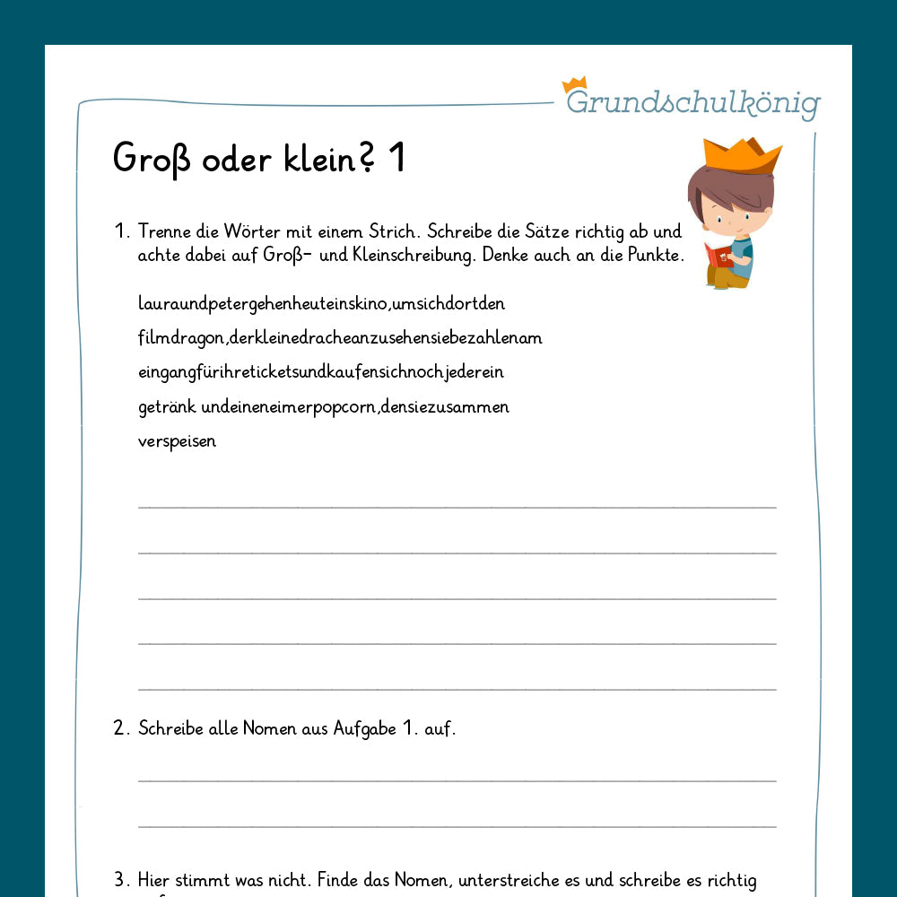 Königspaket: Groß- und Kleinschreibung (Deutsch, 3. Klasse) - inklusive Test